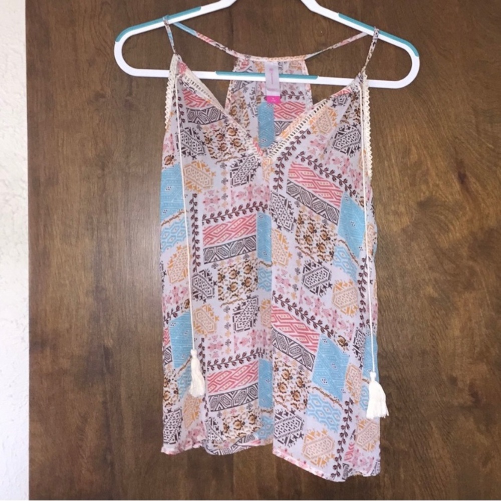 Multicolored Sheer Tank Top
